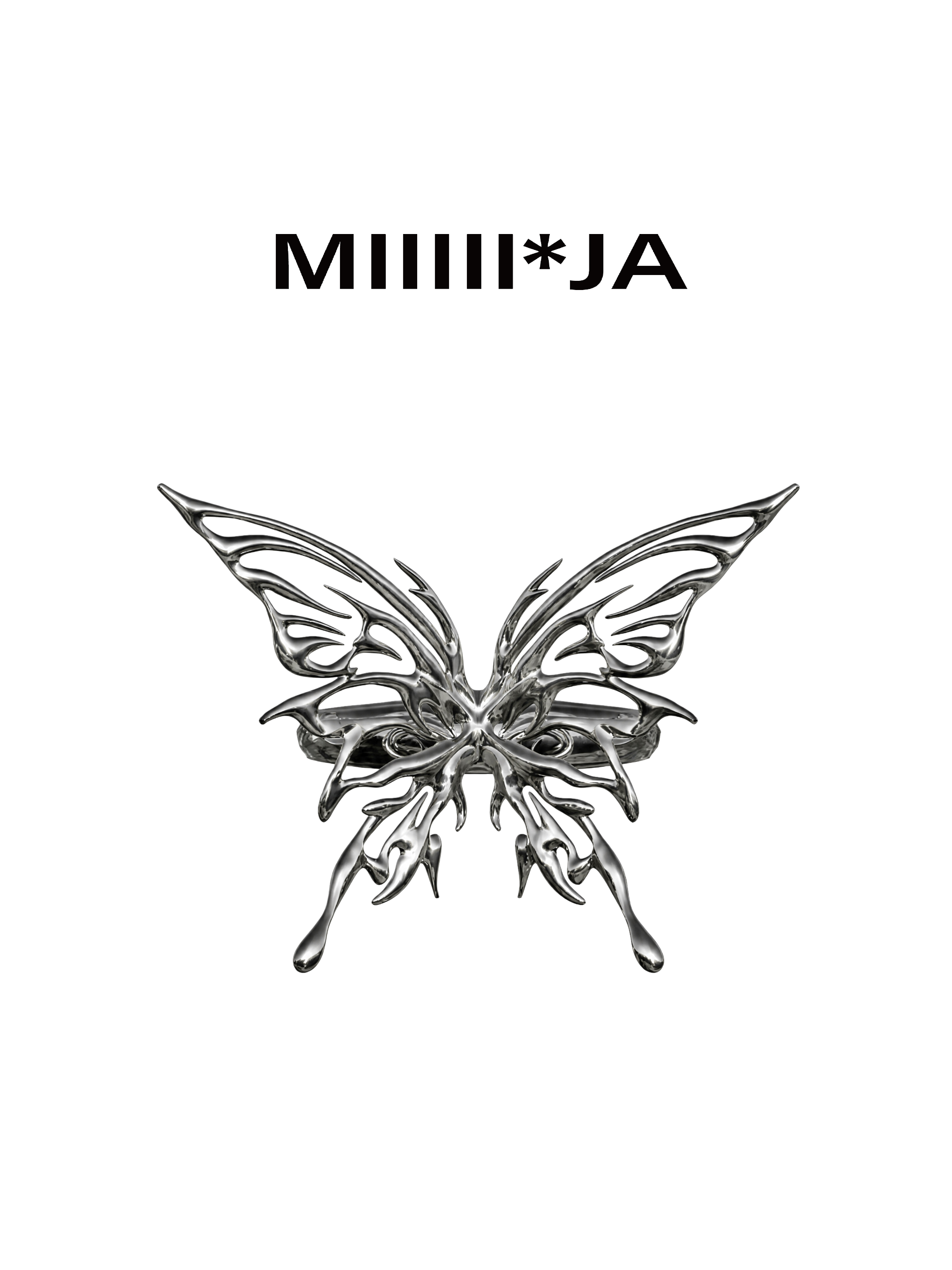 Butterfly Ring – Liquid Metal Titanium Steel 3D-Printed Ring | MIIIIIJA