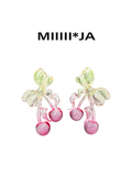 Cherry Bow Earrings – Transparent 3D-Printed Jewelry | MIIIIIJA