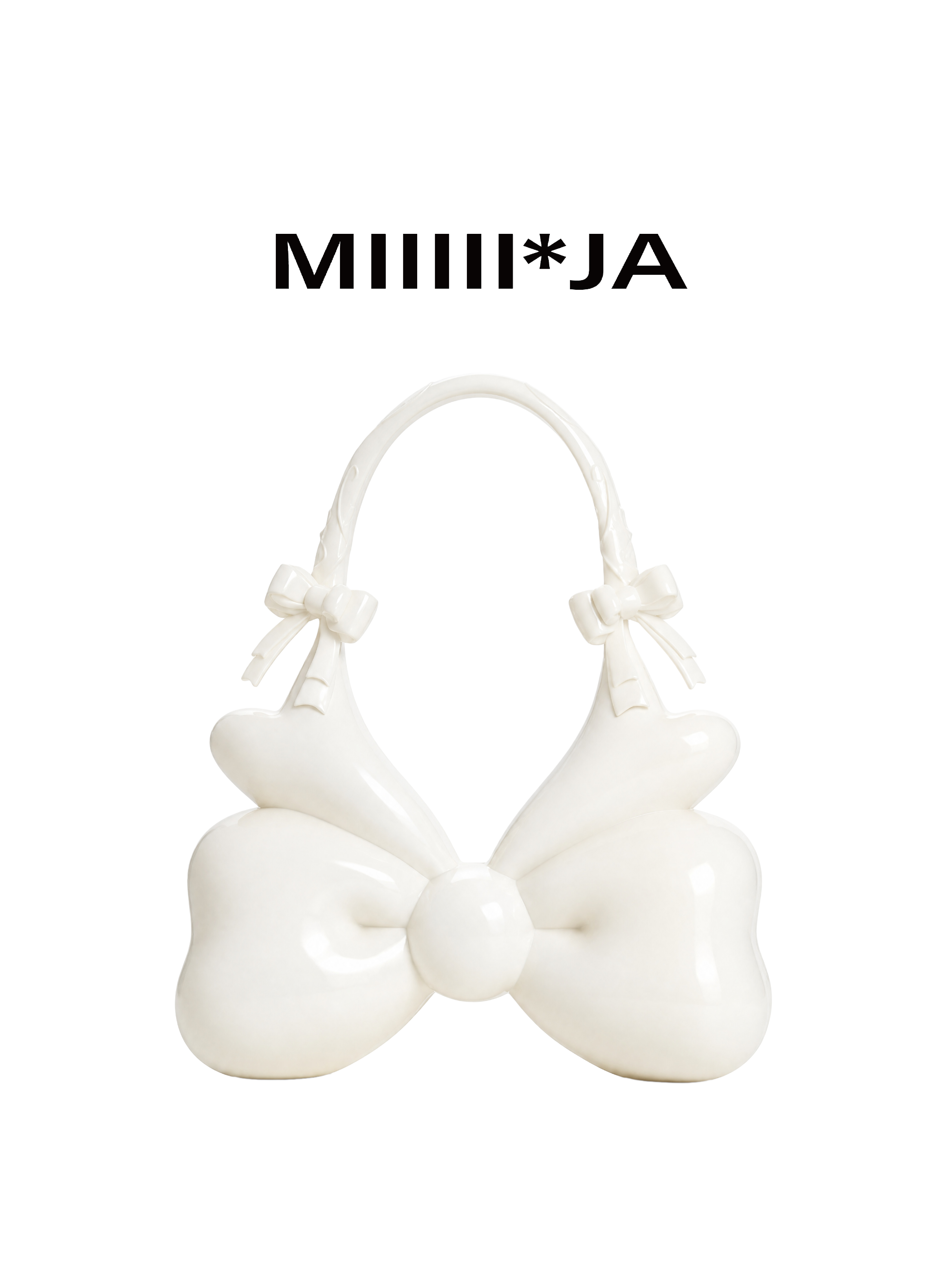 Inverted Bow Bag – Milky Ivory 3D-Printed Sculptural Bag | MIIIIIJA