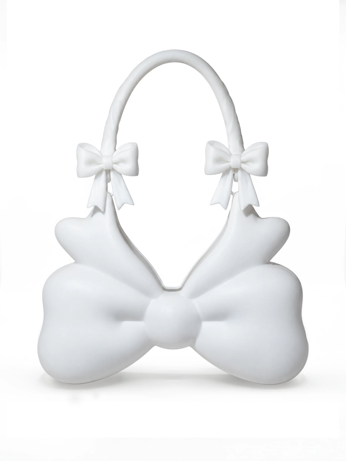 Inverted Bow Bag – Milky Ivory 3D-Printed Sculptural Bag | MIIIIIJA