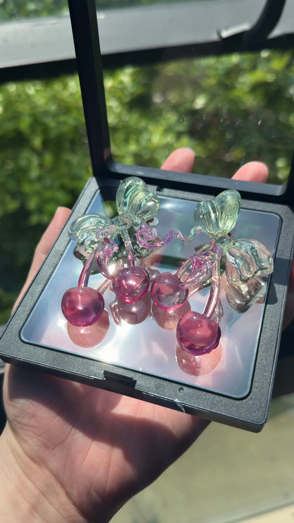 Cherry Bow Earrings – Transparent 3D-Printed Jewelry | MIIIIIJA
