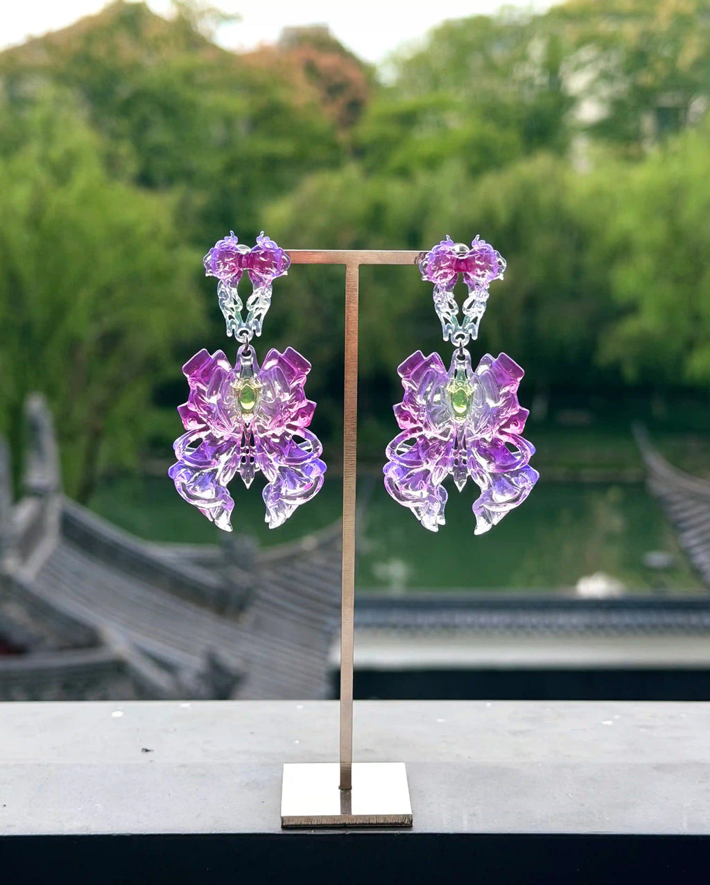Magical Girl Bow Earrings – Gradient 3D-Printed Jewelry | MIIIIIJA