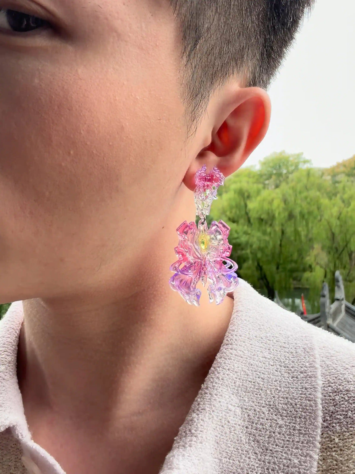 Magical Girl Bow Earrings – Gradient 3D-Printed Jewelry | MIIIIIJA