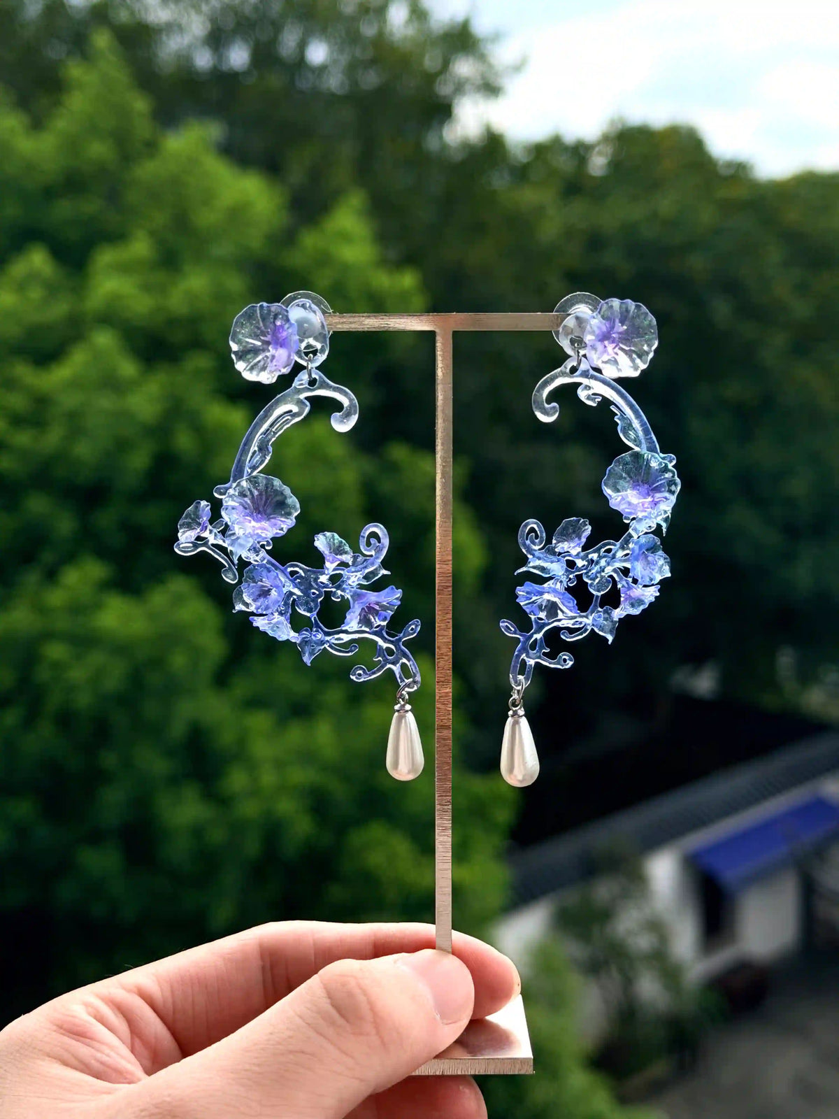 Morning Glory Vine Earrings | 3D-Printed Jewelry – MIIIIIJA